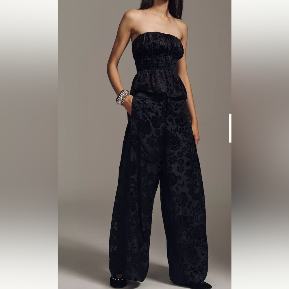 NWT - Anthropologie Velvet Novelty Burnout Pants